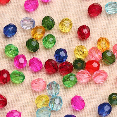 Wholesale Clearly Acrylic Round Faceted Balls  Beads Diy  Plastic Crystal Acrylic Beads Disco Chunky Facet Beads F