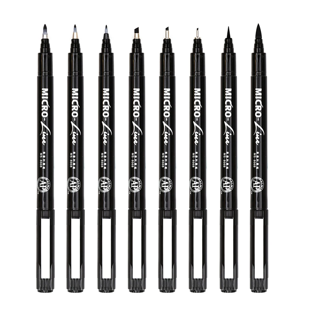 Superior 8pcs Waterproof Fade Proof Micron PenTip Fine Liner Black Sketch Water Marker Pen for Manga