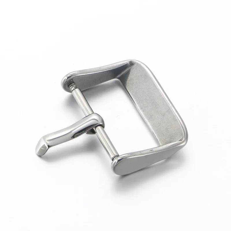 Wholesale Customized Logo 304 Stainless Steel Watch Strap Buckle Shiny Polished 20 22mm Genuine Leather Watch Band Buckle