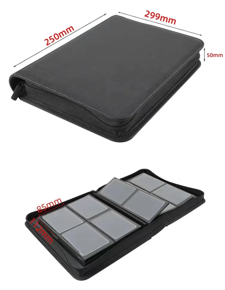Big 4 Pockets Topload Binders 112Card  Pu Leather Anime Toploader Card Binder Toploadesr Binder