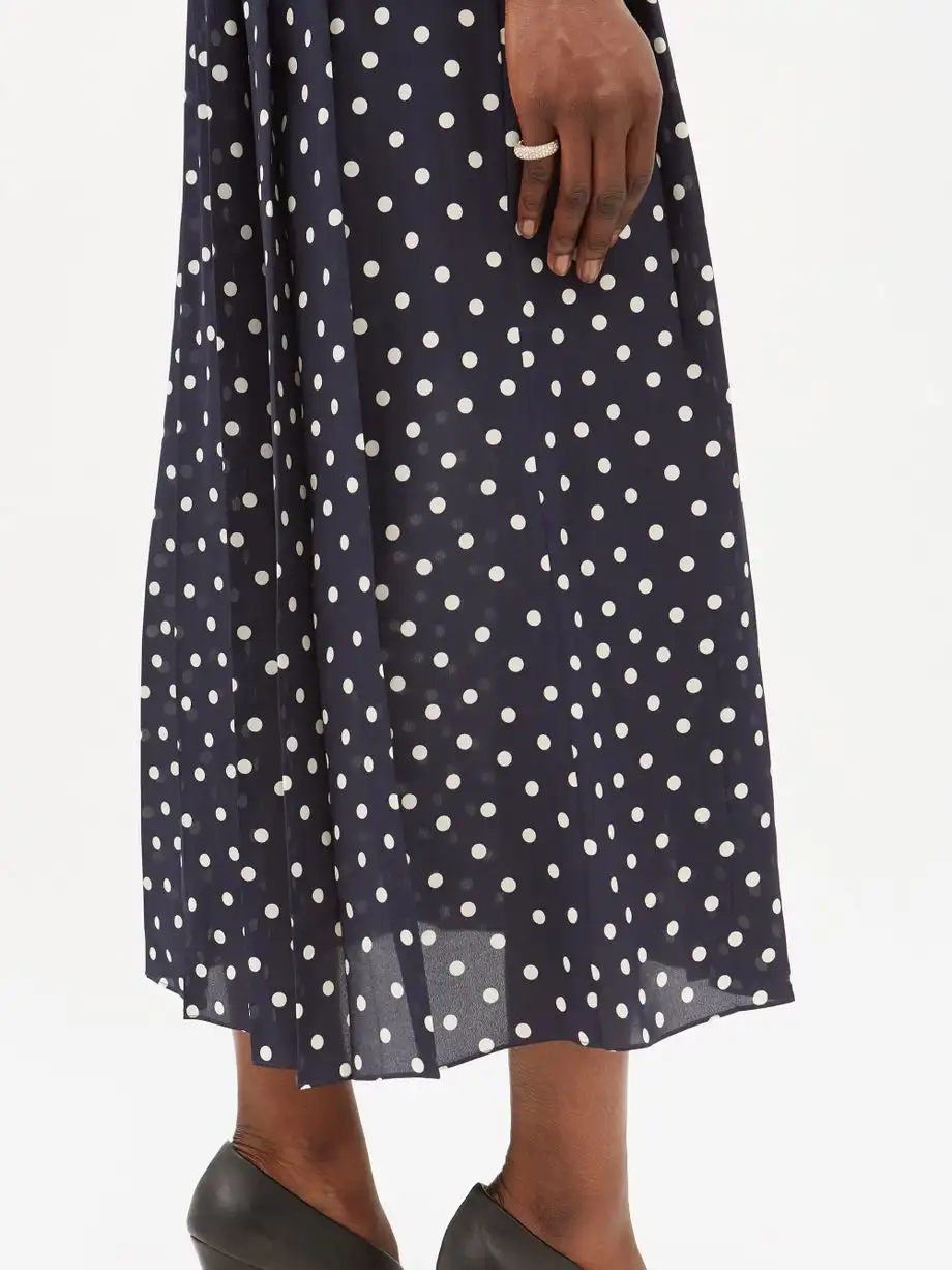 RedHK Custom High Quality New Arrives Fashion Summer African Dresses Black Dress With White Polka Dots Dresses Women Elegant