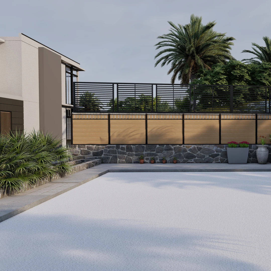 Hot sale wpc fence popular and cheap plastic timber composite wpc fence with gate