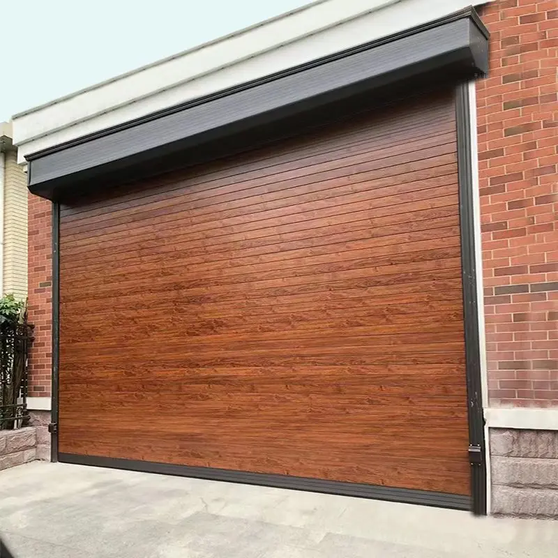 9x8ft Electric Aluminum Rolling Shutter Doors for Workshop Modern Galvanized Steel Slabs Roller Doors for Garage
