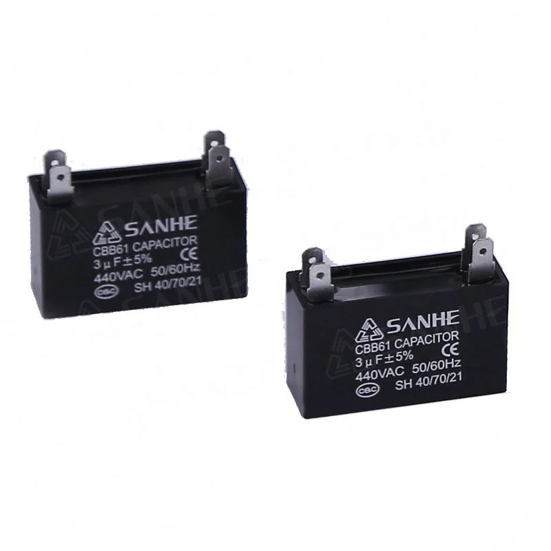CBB61 Capacitor 1.2uf & 6uf 250Vac for AC Fans Air Conditioner Parts