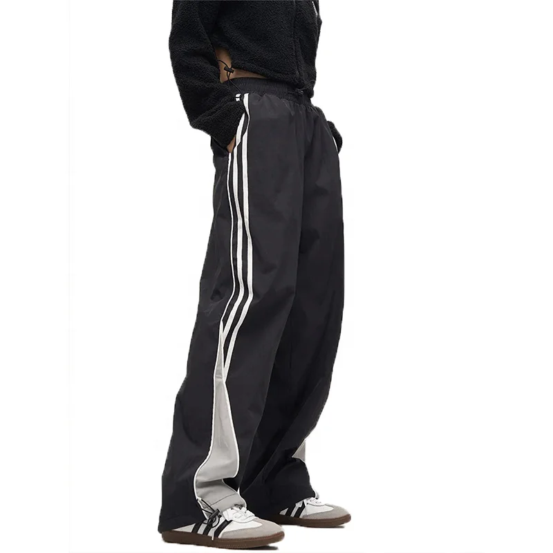 High Quality Customize Men Leisure Nylon Mesh Lining Man Chino pants Men Sweatpants With Side Stripe pants