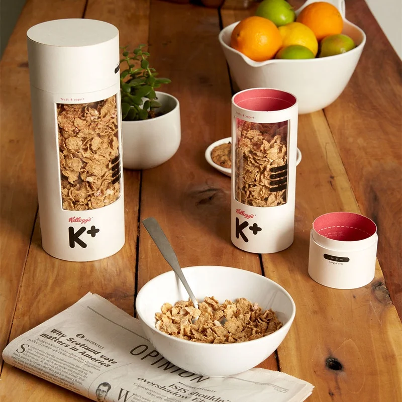 customized size cardboard round tube for food tube packaging window paper tube with window on body