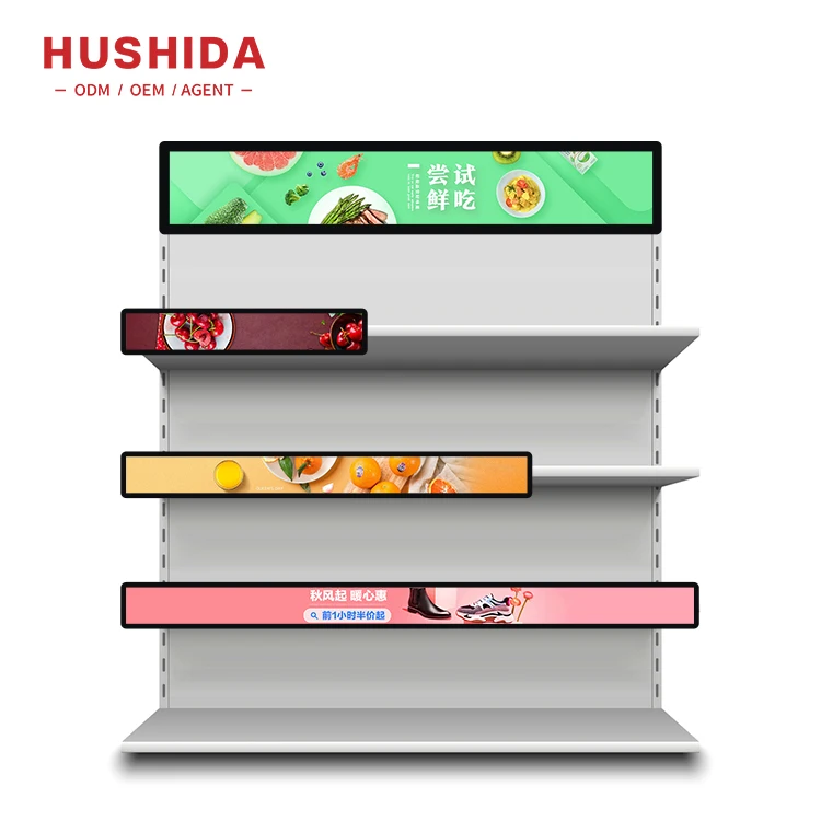 28.6 inch Shelf Edge Smart LCD Panel Screen Stretched Bar Digital Shelf Bar LCD Screen