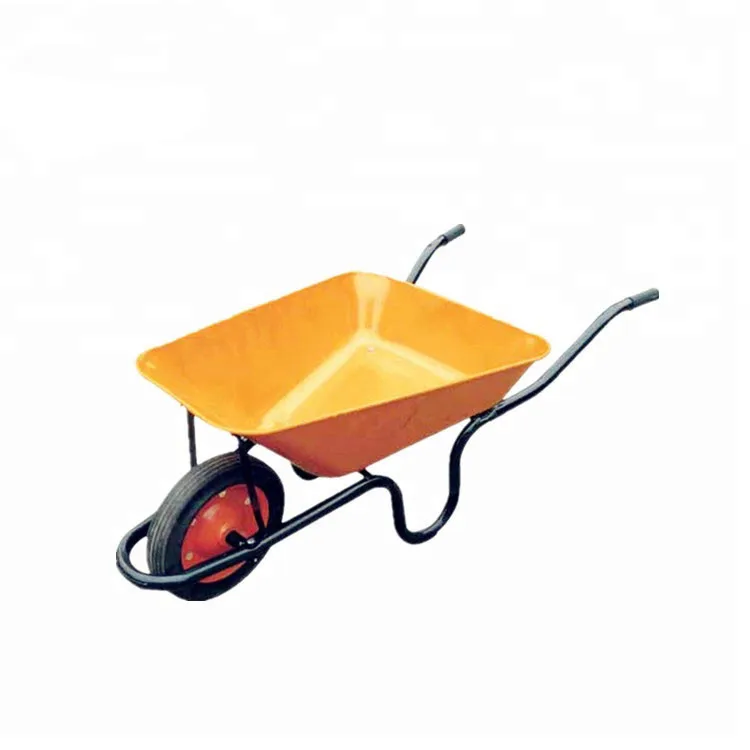 WB3800 75L Capacity Garden Wheel Barrow Wheelbarrow with Solid Wheel Kenya Metal OEM Customized Africa CBF Support Tray South