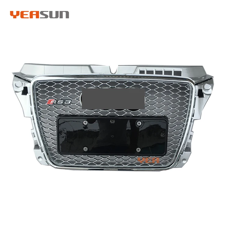 Для Audi A3 S3 передняя решетка из сетчатой ткани RS3 серебро гриль 2008 2009 2010 2011 2012