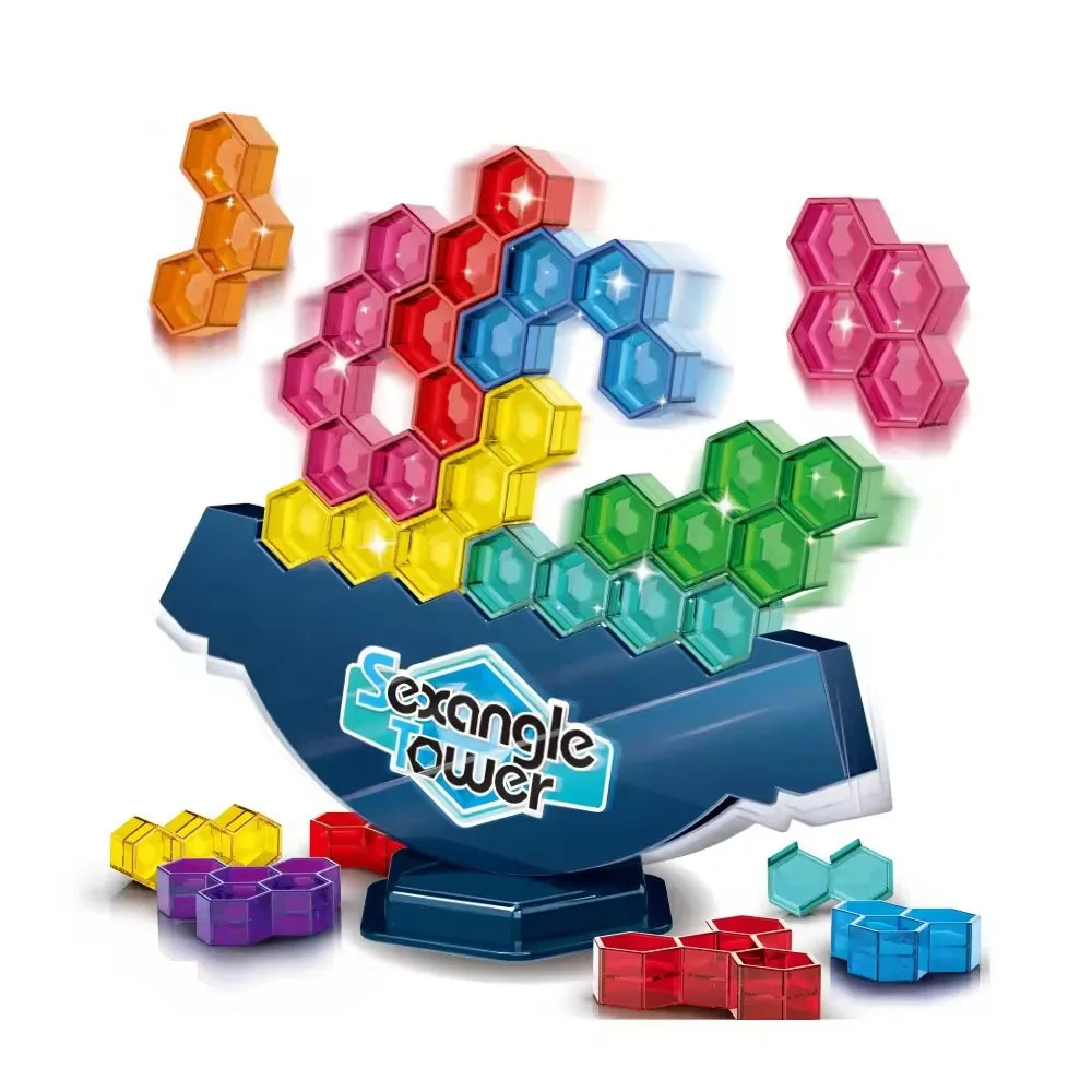 Jinying stack high balance toy kids desktop colorful building blocks stacked board game stacking tower educational toy