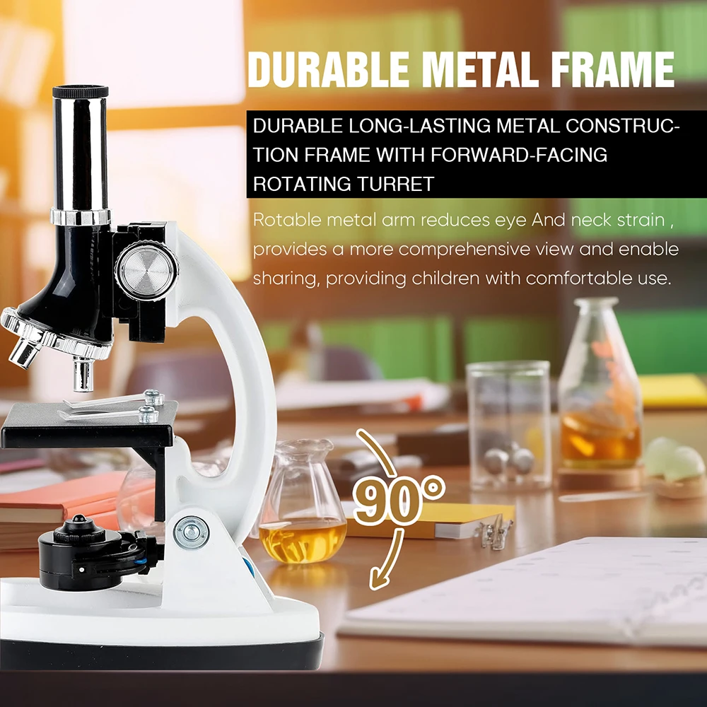 Microscope Kit 1200X Science Kit Experiments Educational Toys For Kids Beginner