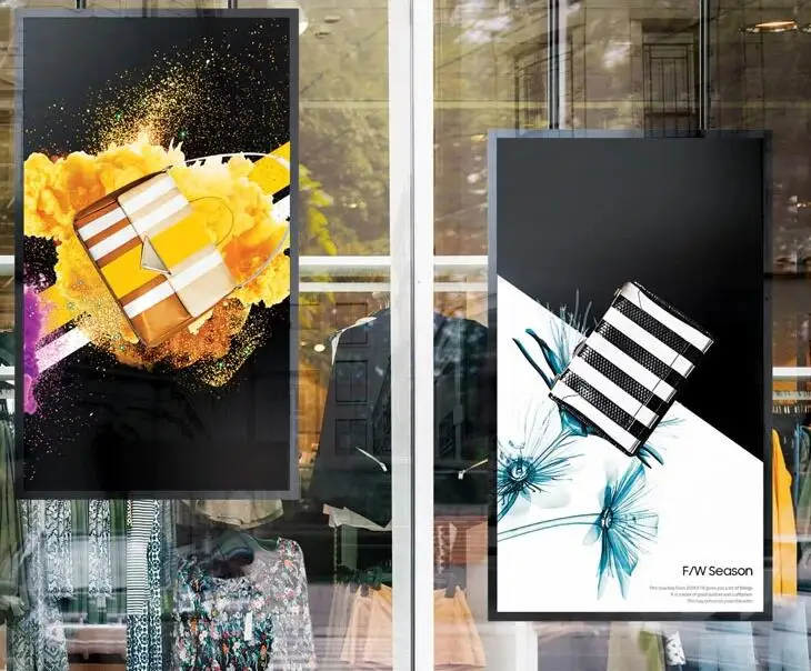 Aiyos Double Sided Hanging Digital Display 43 55inch digital display ad wifi menu holder power bank