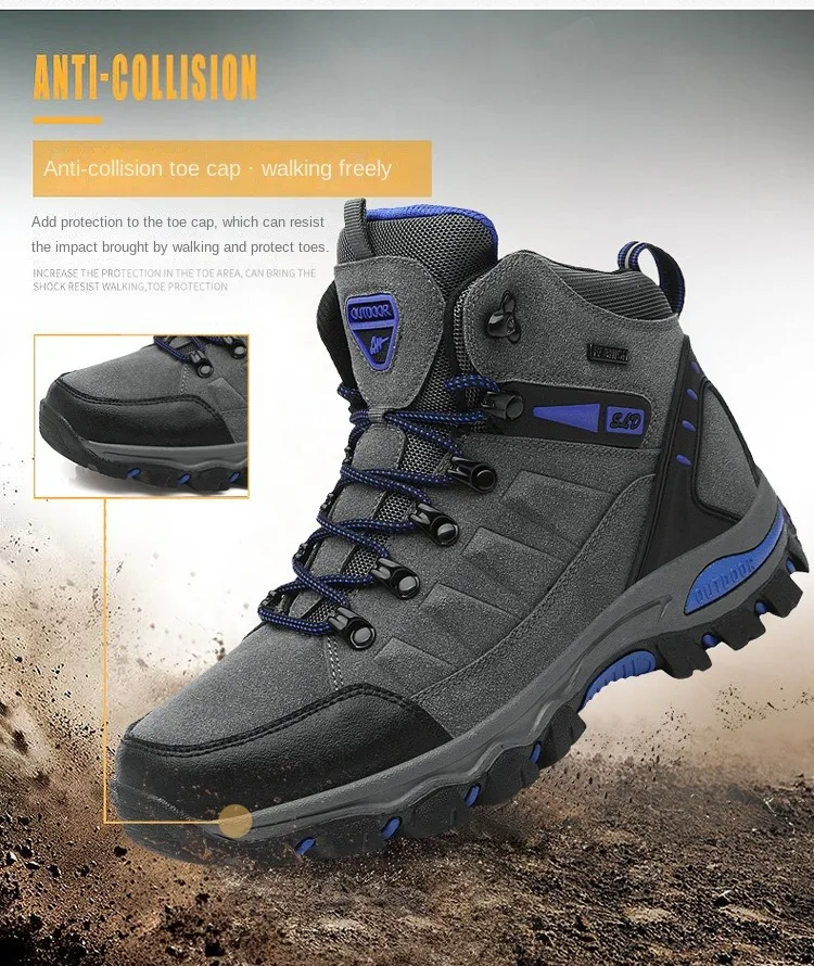 2023 Big Size 39-45 Male Mountain Climbing Shoes Waterproof Anti-slip Trekking Sneakers Outdoor Ankle Men Hiking Shoes