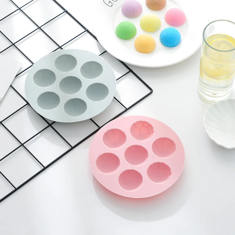 QO101 7 holes large 3D football basketball chocolate silicon mold mousse cake decoration ice tray silicone mold