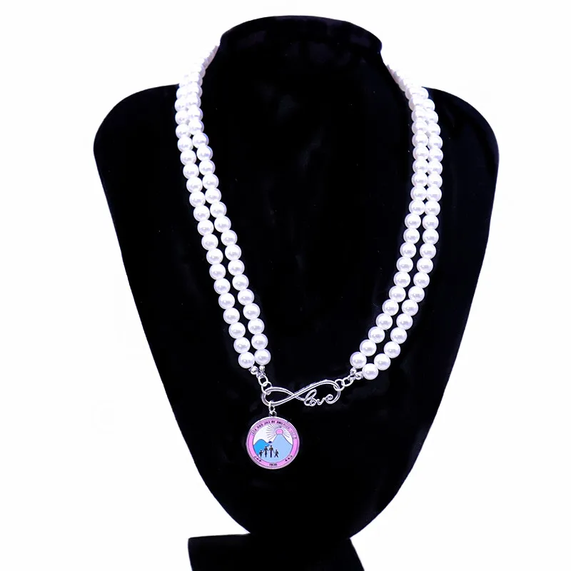 Latest Designs Circle Pendant Necklaces Mountain Family Souvenir JJ 1938 Infinity Love Jack And Jill Of America INC Necklace