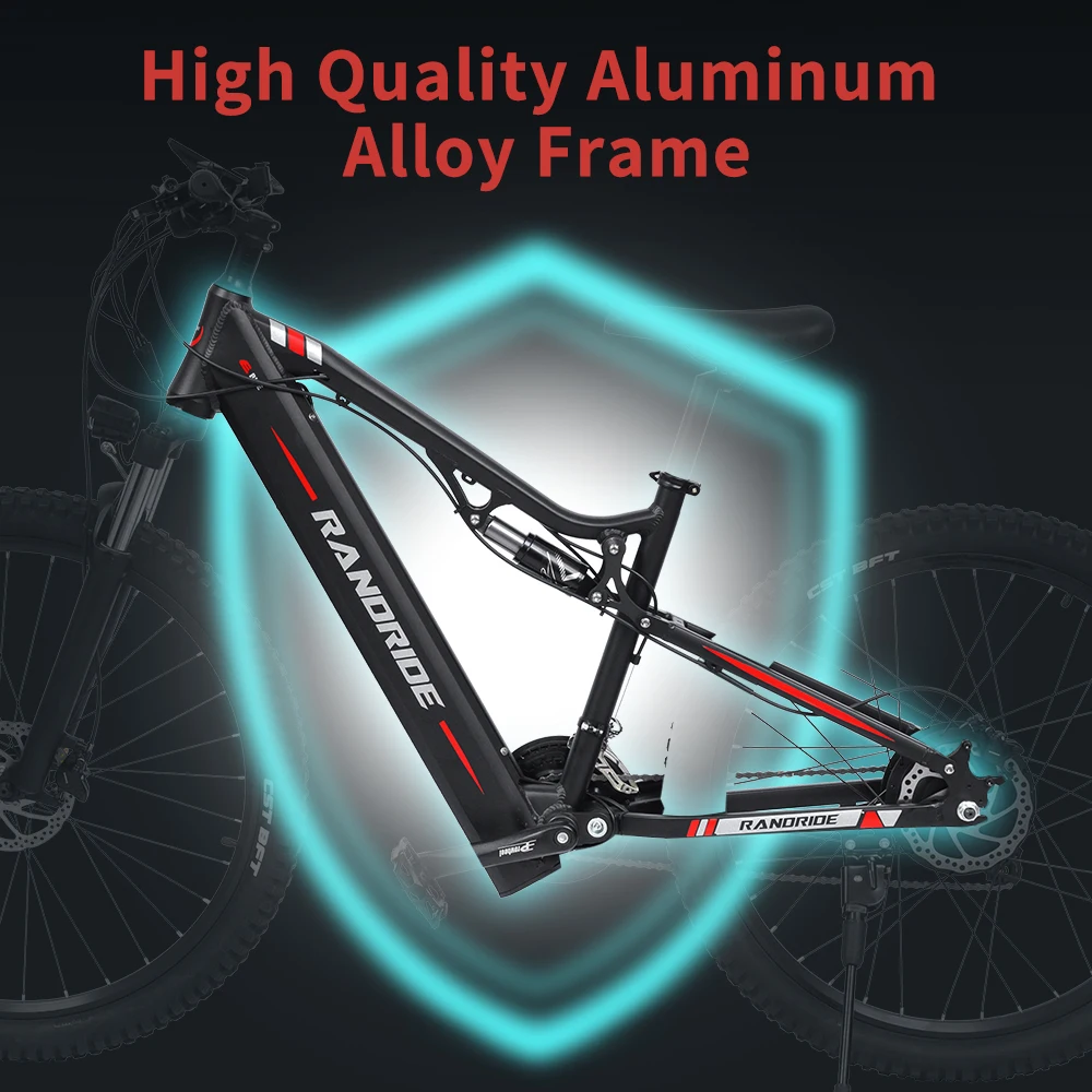 High quality 1000W electric bike 27.5' 48V 17Ah 750w 500w 21/27 speed electric mountain bike full suspension city ebike