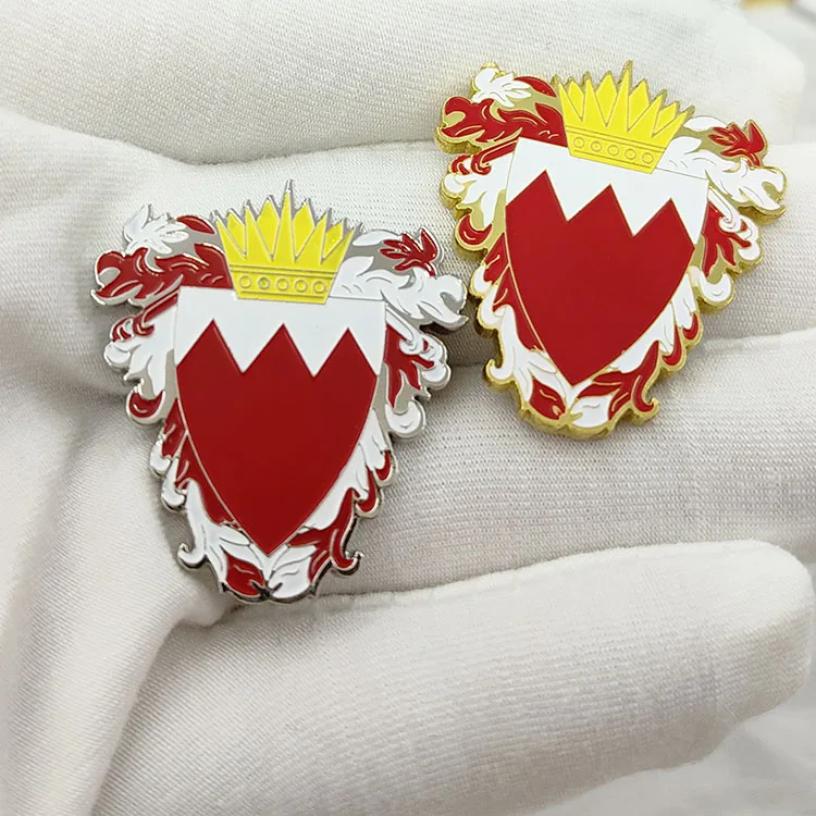 Custom Magnetic Bahrain Flag Pin  National Day Arabic Letter badge