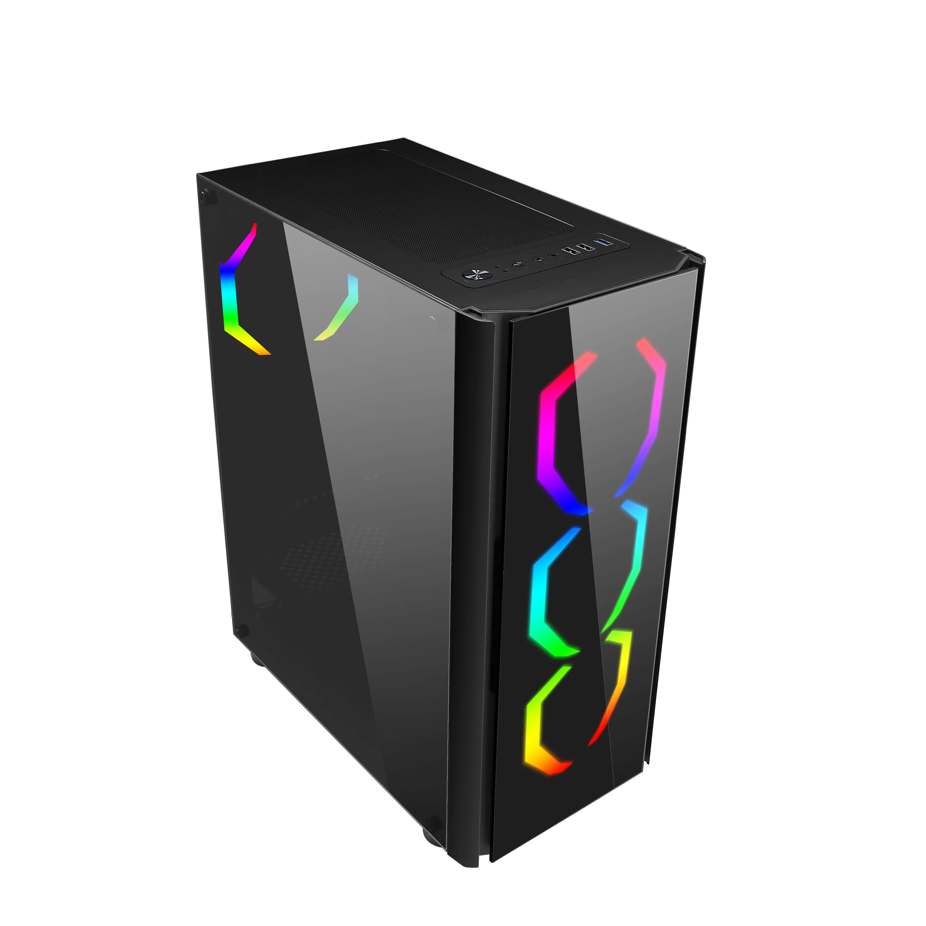  Одно Кольцо RGB вентилятор установленный на закаленного стекла блок питания ATX игровой