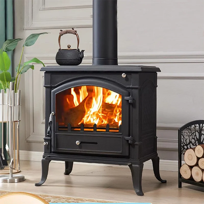 Factory PriceCast Iron Stove Good Efficiency Indoor Wood Burning Stove Matt Black Fireplace