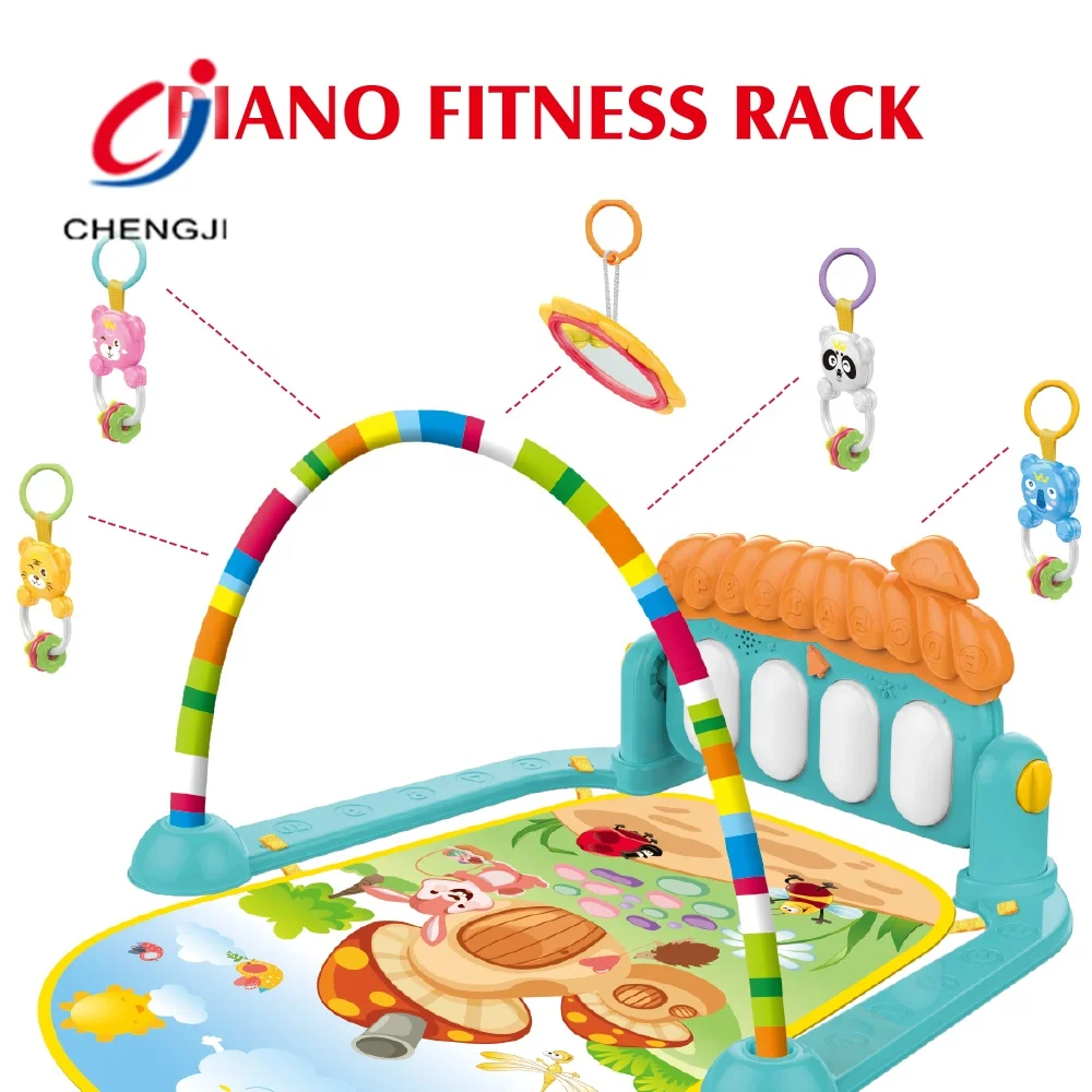 
Safety foot pedal removable rattle gym piano fitness rack baby with light and music 