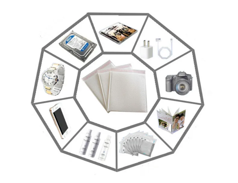 Eco friendly shipping envelopes mailing bag mailers grey white poly bubble mailing bags