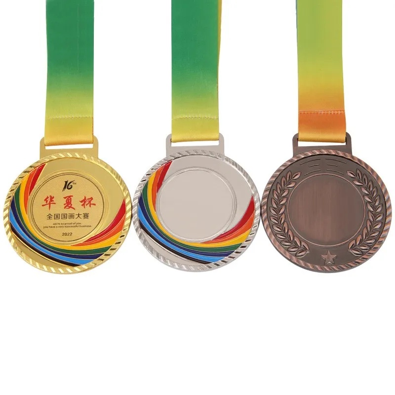 Hot sale metal crafts Blank Award Run Race Metal Gold Silver Bronze Medals blank Custom Medal metal