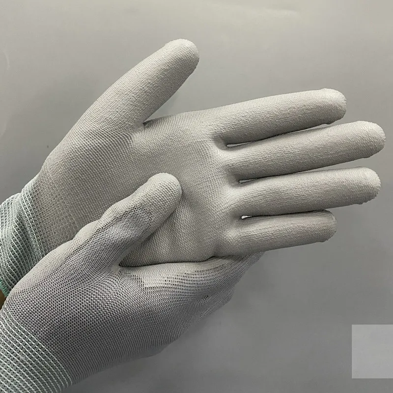 Quick seller  ESD Carbon Fiber Glove PU Work Safety Gloves