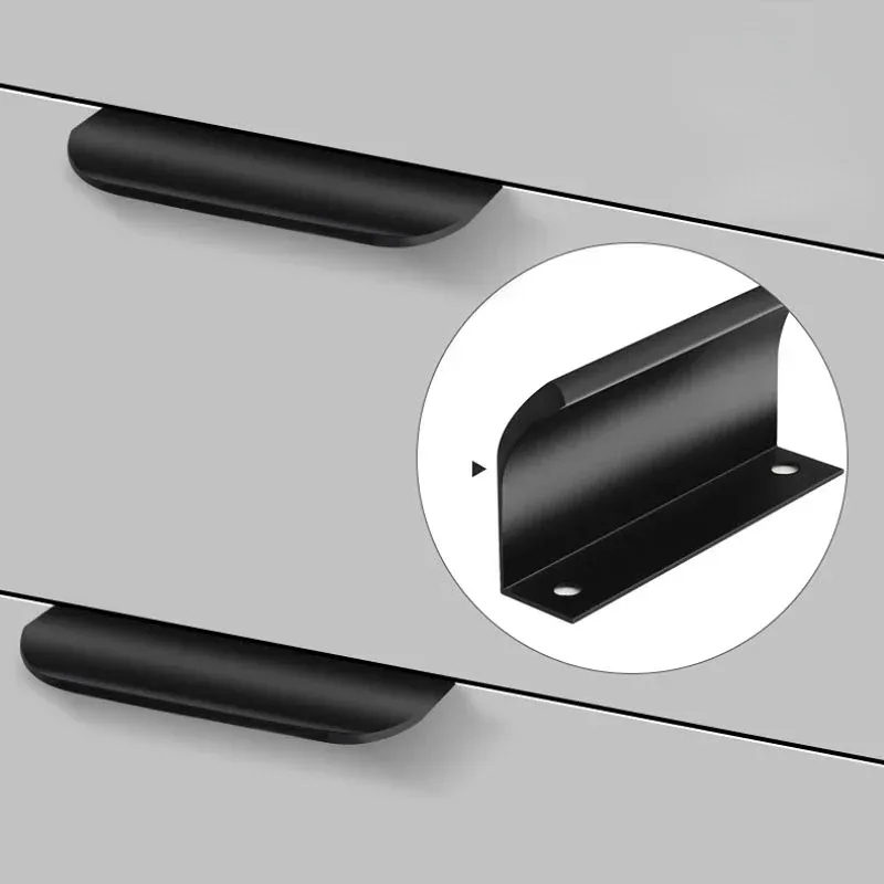 Modern Kitchen Cabinet Handle Aluminum Alloy Edge Pull Drawer Pullout with Aluminium Profile Handle Furniture Handles & Knobs
