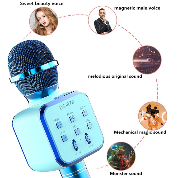 Wholesale Luxury Custom Wireless Karaoke Professional Microphone Speaker Consender Handheld Studio Microphone for Smartphone