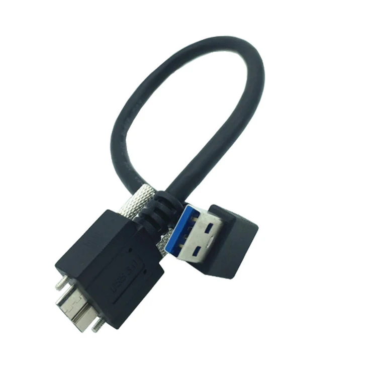 USB 3.0 Right-Angle Downward Elbow to Micro B 3.0 9-Core Tinned Copper Wire Factory High Speed Cable