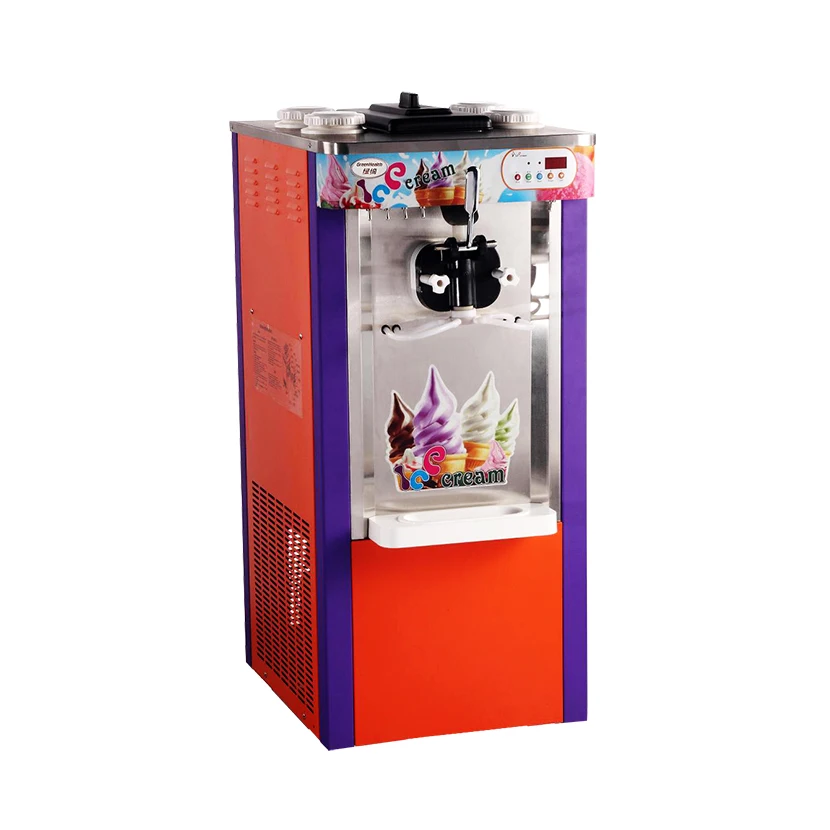 Commercial Floor Standing Soft Gelato Ice Cream Machine 3 Flavor Icecream Maker