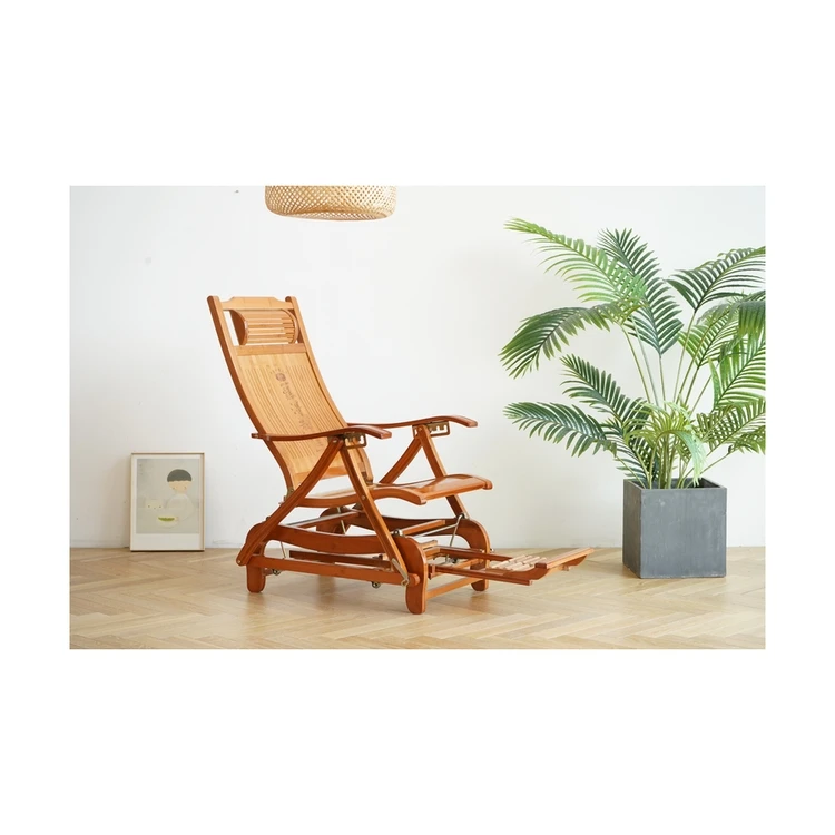 
Customized Leisure Living Room Chair Adjustable French Bamboo Recliner 