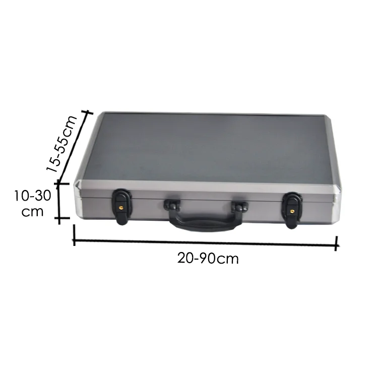 Портативный алюминиевый серебристый деловой портфель, атташе, ящик для инструментов, металлический портфель на заказ