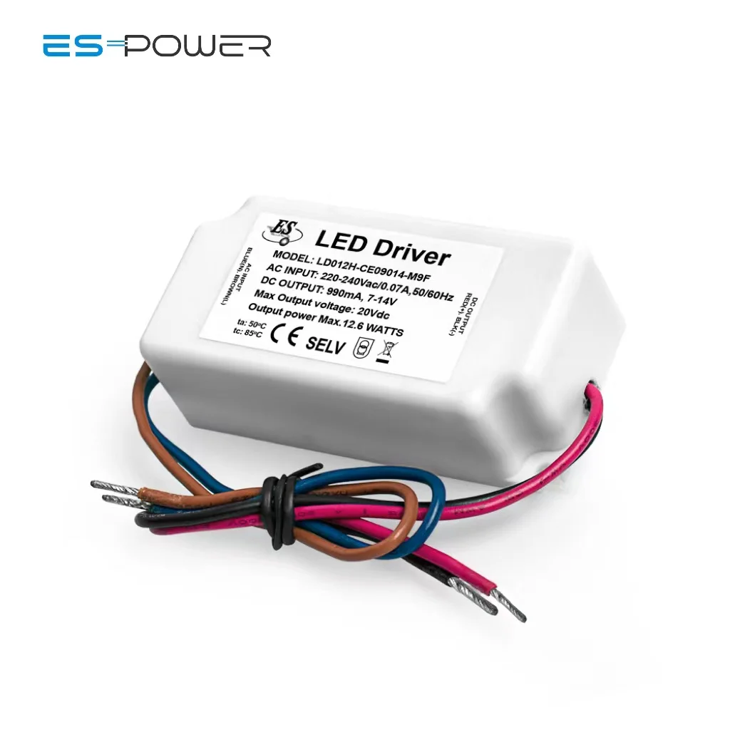 Es KC CCC CB Flicker Free 21-40V 180mA 7.2W AC-DC Constant Current LED Driver Waterproof
