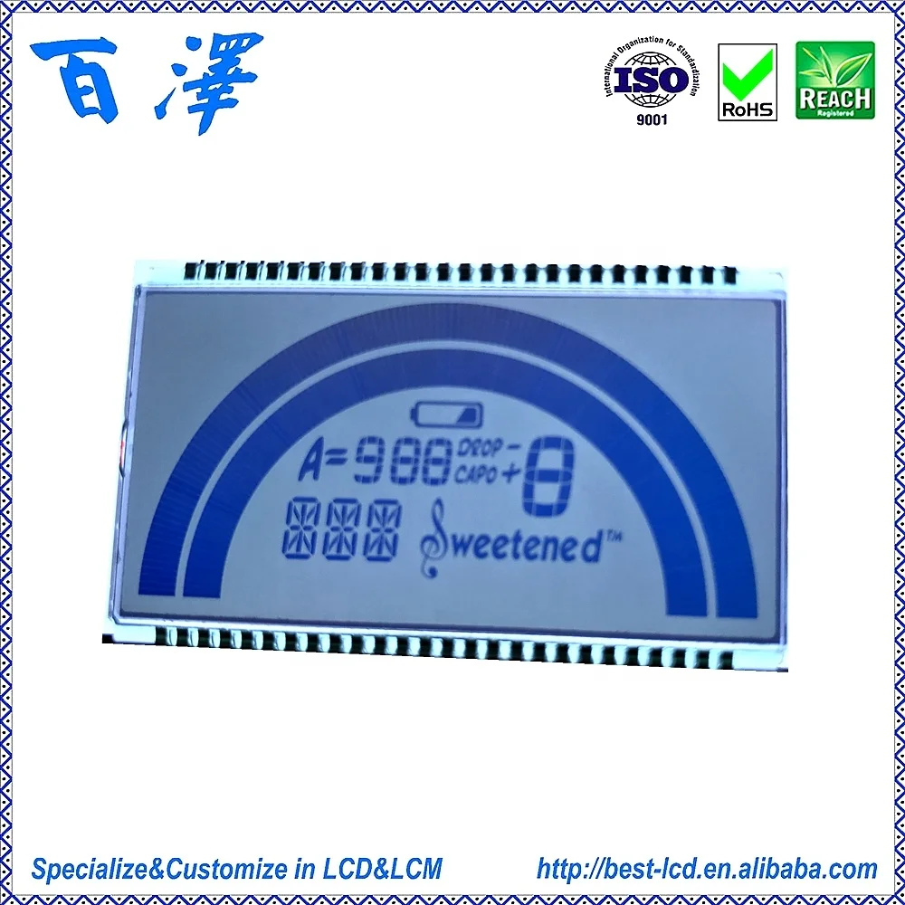 
Customized 52 Pin 3.5V Transflective Graphic / Segment FSTN LCD Display For Music Tuner / Organ Stop 