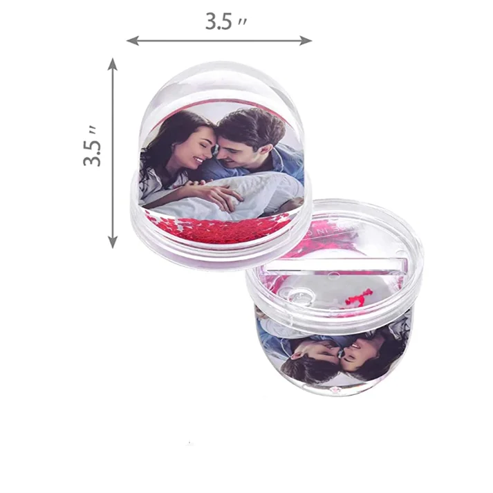 Christmas colorful open hot sexy girl photo or photo picture frame plastic dome water snow globe