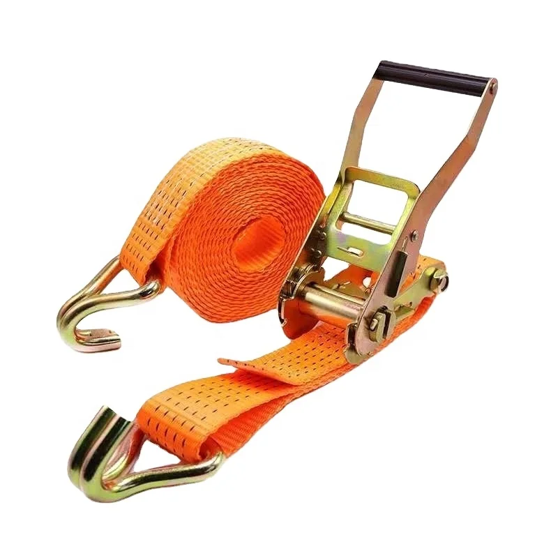 Unbreakable Cargo Lashing Belt Ratchet Tie Down Fajas De Amarre With Double J Hook