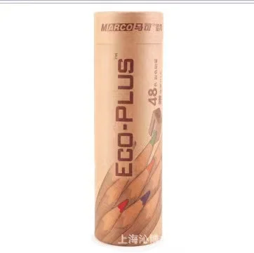 colored pencils water soluble 48colors green paper tube packing of log pencils for artists