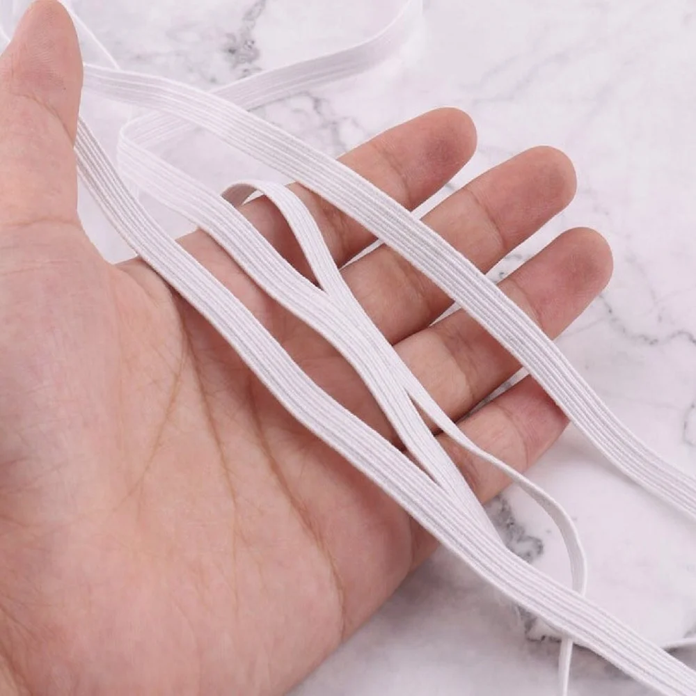 Wholesale 1/8 Inch Woven Fabric Ear loop Cord Braided 3mm Flat Elastic Band