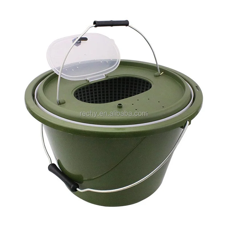 Hot sale 5L 10L 15L live bait bucket plastic fish bucket with breathable hole for fishing