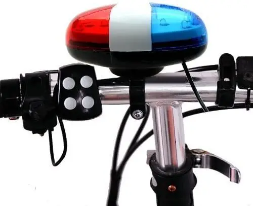 Latest Arrival 6 LED 4 Tone Sounds Bicycles Bell Car Light Electronic Horn Siren for Kid Children Bike Scooter Cycling Lamp