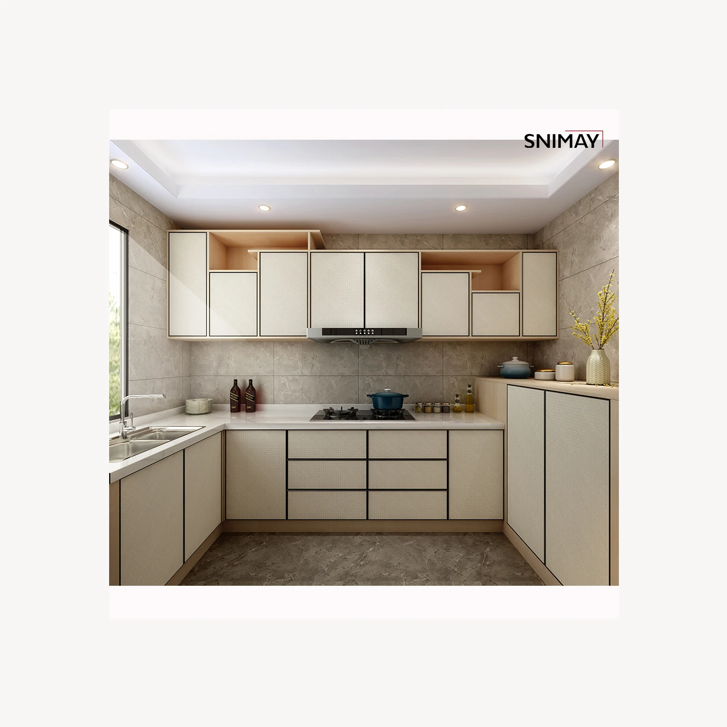 Italian Classic Style High End Custom Design White Solid Wood Kitchen Cabinets Set