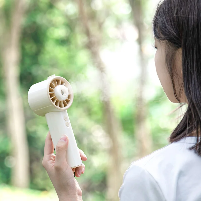 IMYCOO Newest Portable Handheld Water Misting Fan Custom Logo Rechargeable Hand Held Mist Mini Fan With 2000mAh KC Battery