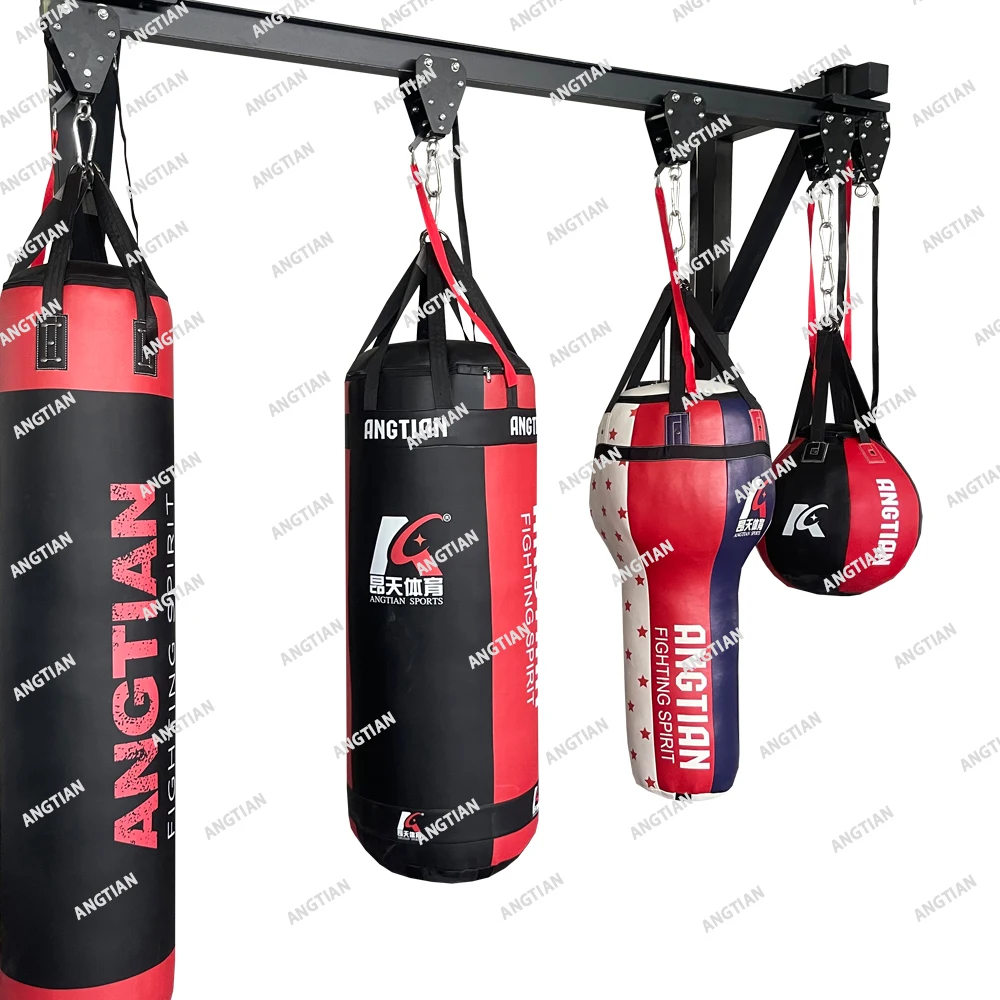 ANGTIAN Professional Heavy Bag Stand/ boxing bags steel rail rack for ground ceiling wall made in china