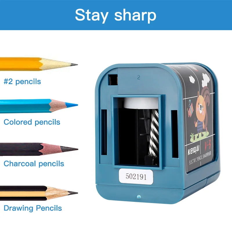 2022 high quality office stationery electric pencil sharpener for kids school supplier