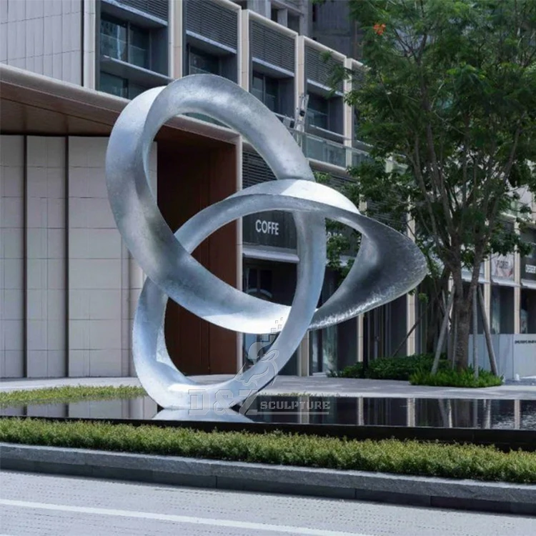 Stainless steel metal standing sculpture abstract landscape decoration
