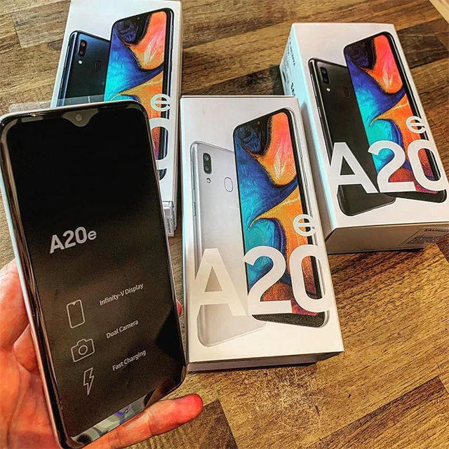 Новинка 99%, б/у, недорогой разблокированный мобильный телефон galaxy 5,8 дюйма с системой android для Samsung A20E