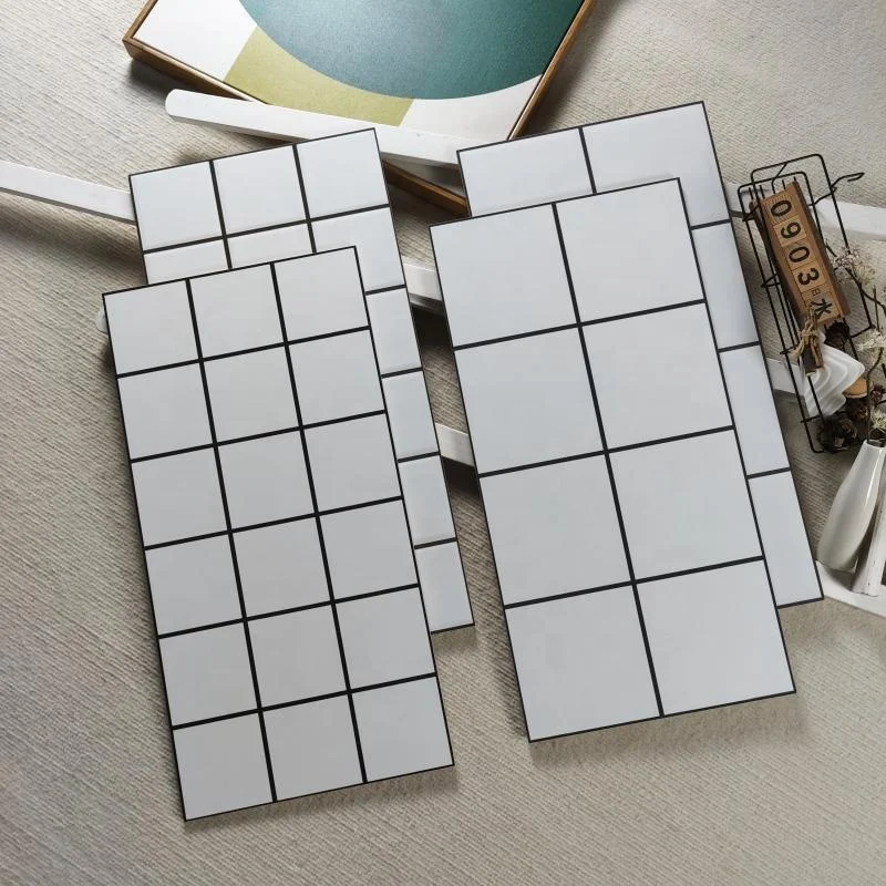 cheap price 300x600mm ceramic black and white mosaic tiles polished glazed 3d wall tile for kitchen backsplash bathroom