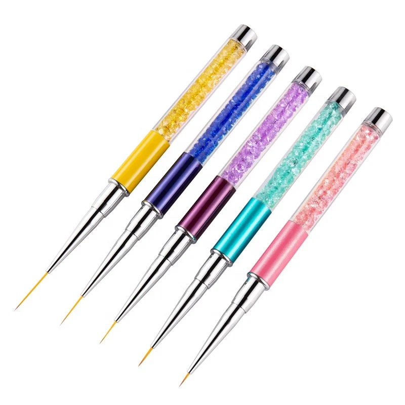 Wholesale diamond handle nail art painted line tool 7/9/11/14/19mm  nail line drawing pen liner brush