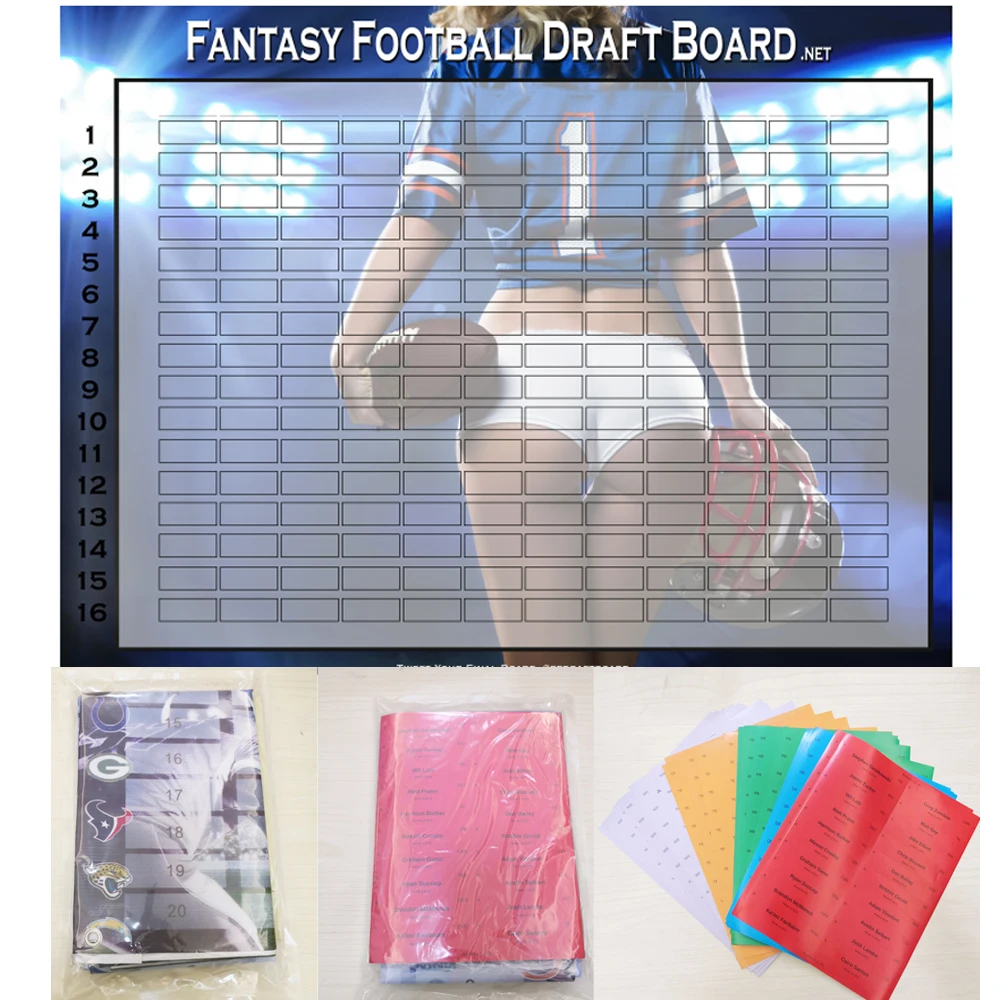 2022 Popular Football Draft Board with football player stickers
